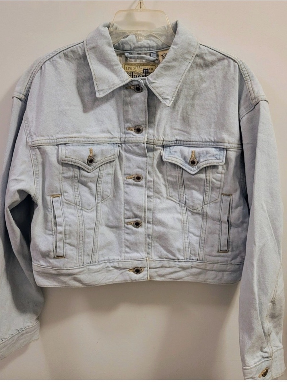 Levi's Light Blue Cropped Denim Jacket